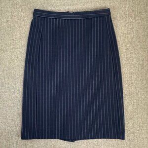 Banana Republic Dark Blue Striped Pencil Skirt